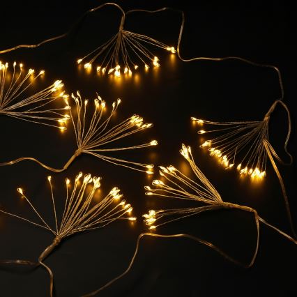 Brilagi - LED външна коледна гирлянда 150 LED, 5 м, IP44, топла бяла светлина, ефект фойерверк