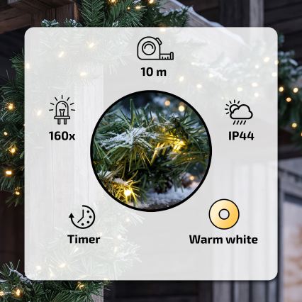 BRILAGI - LED Външна коледна украса GIRLANDA 160xLED/230V 1000 см IP44