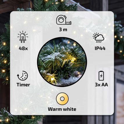 BRILAGI - LED външна коледна украса GIRLANDA LED/3xAA 300 cm IP44