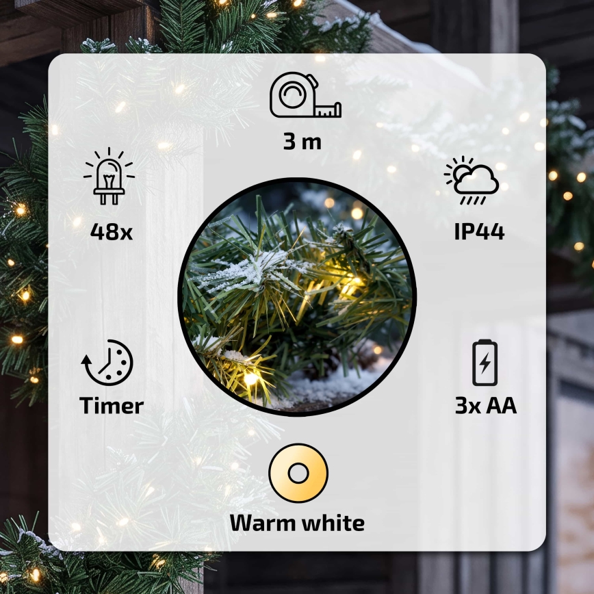 BRILAGI - LED външна коледна украса GIRLANDA LED/3xAA 300 cm IP44