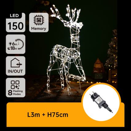 Brilagi - LED външна коледна украса LED/3,6W/31/230V 2700K 75 см IP44 северен елен