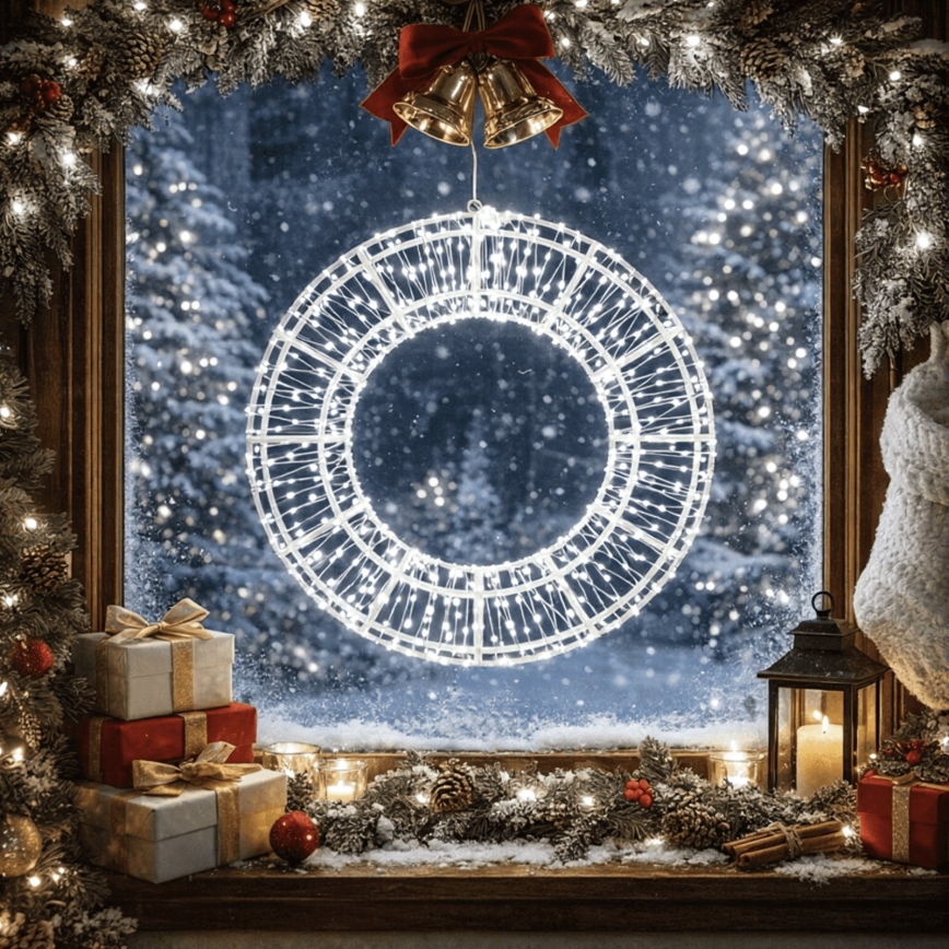 BRILAGI - LED Външна коледна украса LED/6W/8 функции 43 cm IP44 пръстен студено бяло