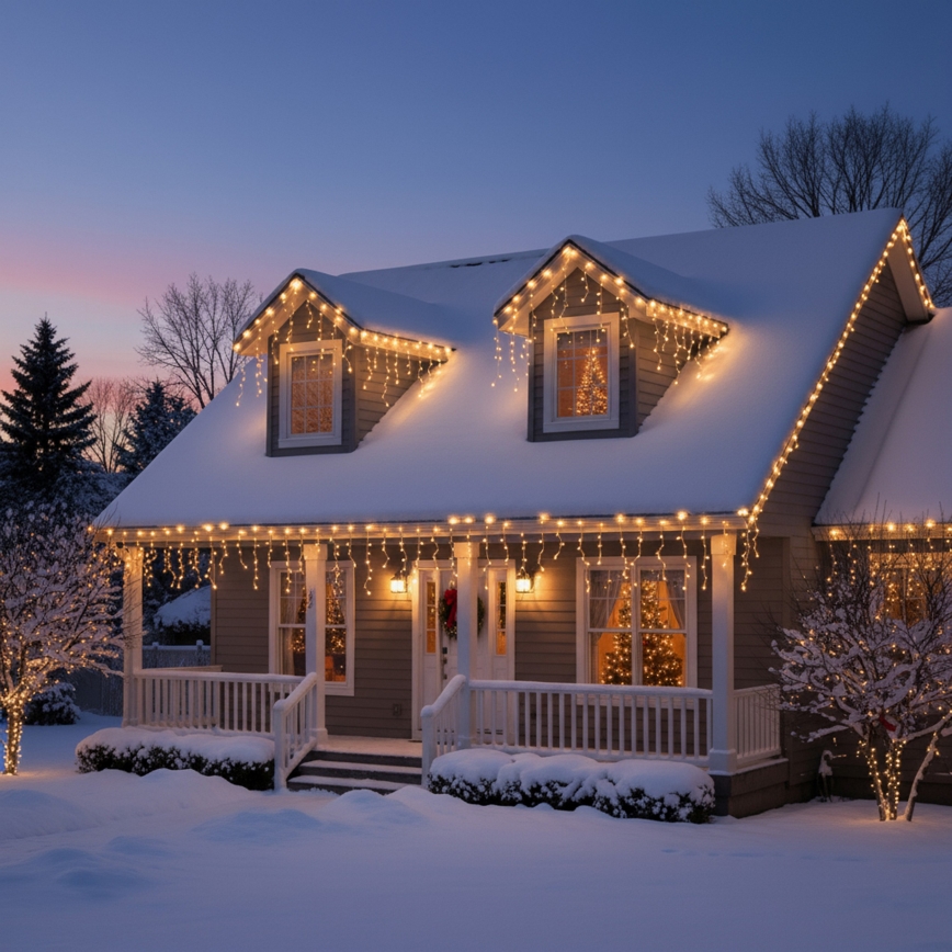 Brilagi - LED външна коледна верига 200xLED/8 функции, 13 m, IP44, топла бяла, ледени висулки