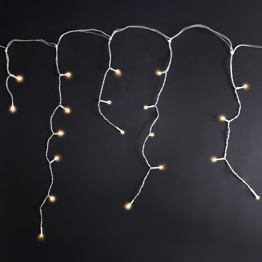 Brilagi - LED външна коледна верига 200xLED/8 функции, 13 m, IP44, топла бяла, ледени висулки