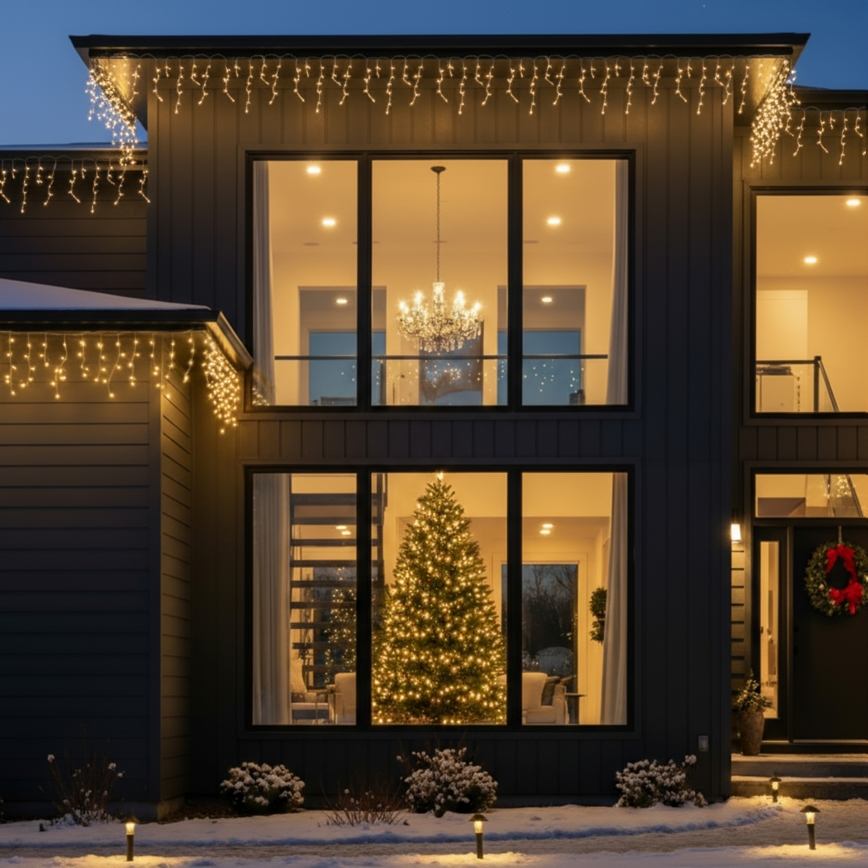 Brilagi - LED външна коледна верига 200xLED/8 функции, 13 m, IP44, топла бяла, ледени висулки