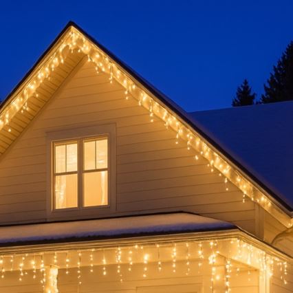 Brilagi - LED външна коледна завеса 360xLED/8 функции 14 м IP44 топла бяла ледени висулки