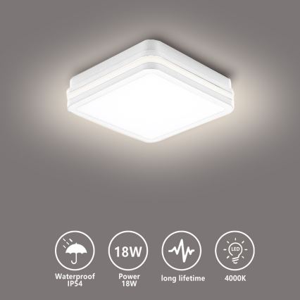 Brilagi - LED външно осветително тяло BENE LED/18W/230V 22x22 cm бяло IP54