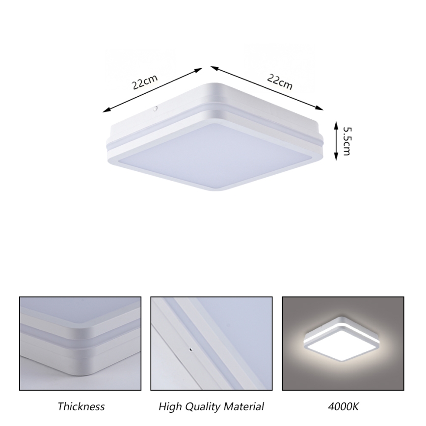 Brilagi - LED външно осветително тяло BENE LED/18W/230V 22x22 cm бяло IP54