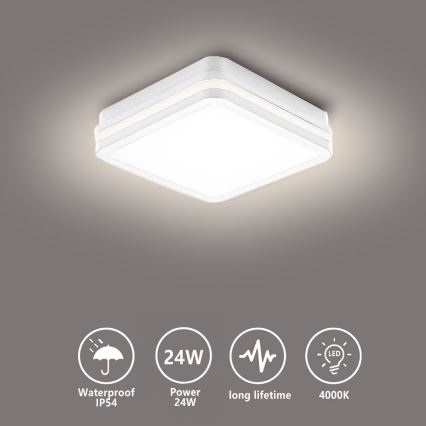 Brilagi - LED външно осветително тяло BENE LED/24W/230V 26x26 cm бяло IP54