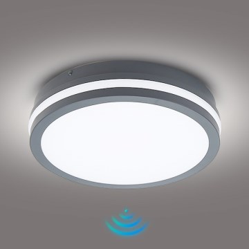 Brilagi - LED външно осветително тяло с датчик BENE LED/24W/230V Ø 26 см антрацит IP54