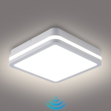 Brilagi - LED външно осветително тяло с сензор BENE LED/24W/230V 26x26 см бяло IP54