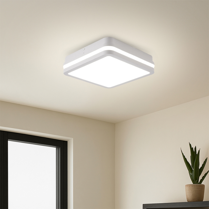 Brilagi - LED външно осветително тяло с сензор BENE LED/24W/230V 26x26 см бяло IP54