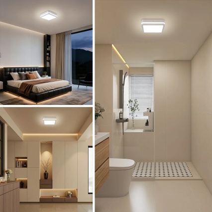 Brilagi - LED външно осветително тяло с сензор BENE LED/24W/230V 26x26 см бяло IP54