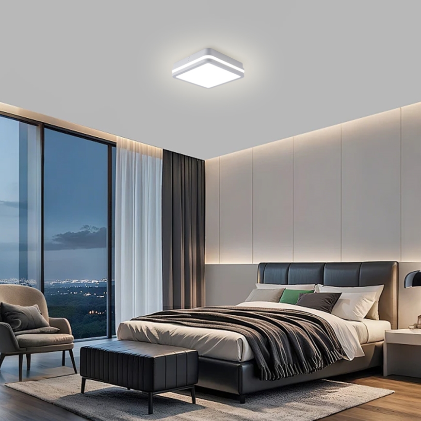 Brilagi - LED външно осветително тяло с сензор BENE LED/24W/230V 26x26 см бяло IP54