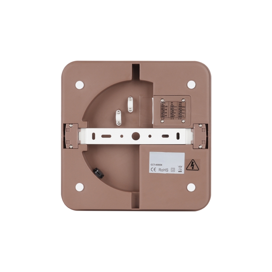 Brilagi - LED външно таванно осветително тяло BENE със сензор, LED/18W/230V, 21,5x21,5 cm, кафяво, IP54