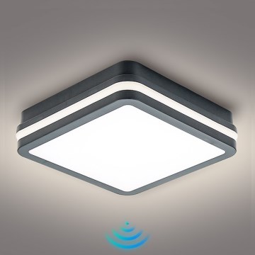 Brilagi - LED външно осветително тяло със сензор BENE LED/18W/230V 22x22 cm антрацит IP54