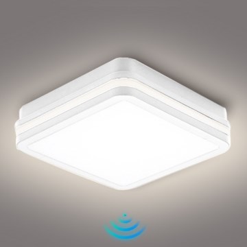 Brilagi - LED външно осветително тяло със сензор BENE LED/18W/230V 22x22 cm бяло IP54