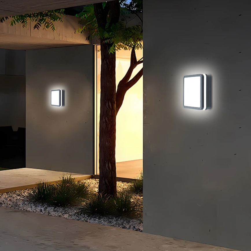 Brilagi - LED външно осветително тяло със сензор BENE LED/18W/230V 22x22 cm антрацит IP54