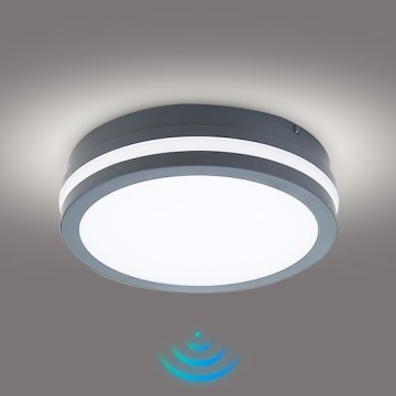 Brilagi - LED външно осветително тяло със сензор BENE LED/18W/230V диаметър 22 см антрацит IP54