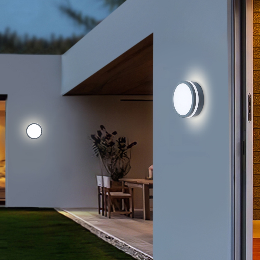 Brilagi - LED външно осветително тяло със сензор BENE LED/18W/230V, диаметър 22 см, антрацит, IP54