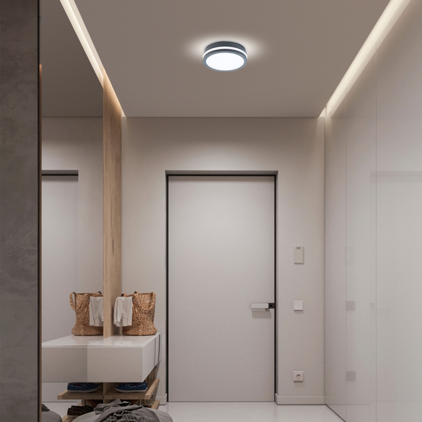 Brilagi - LED външно осветително тяло със сензор BENE LED/18W/230V, диаметър 22 см, антрацит, IP54