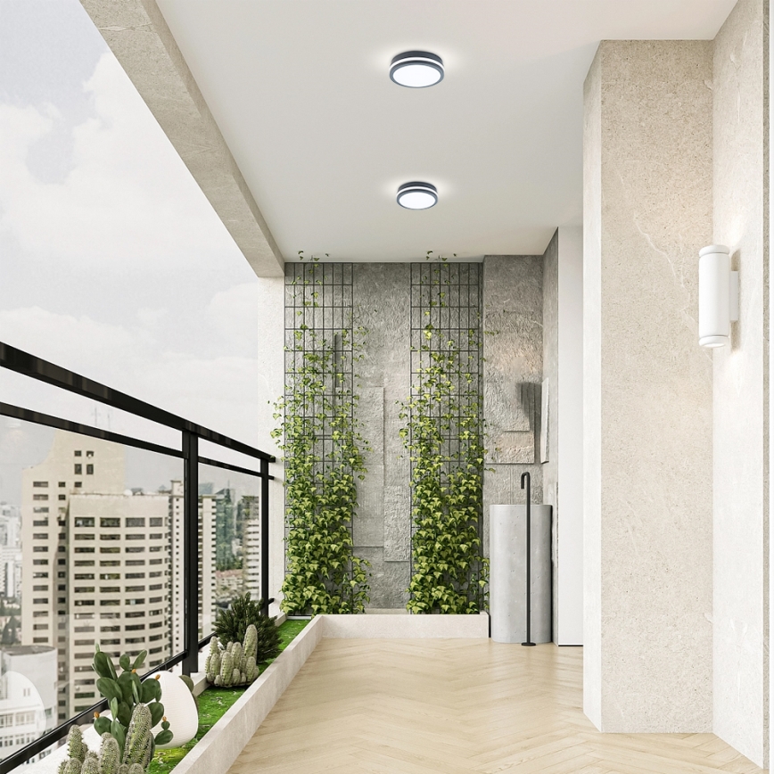 Brilagi - LED външно осветително тяло със сензор BENE LED/18W/230V, диаметър 22 см, антрацит, IP54