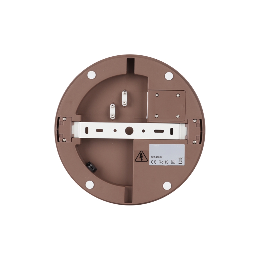Brilagi - LED външно таванно осветително тяло с сензор BENE LED/18W/230V Ø 21,5 см кафяво IP54