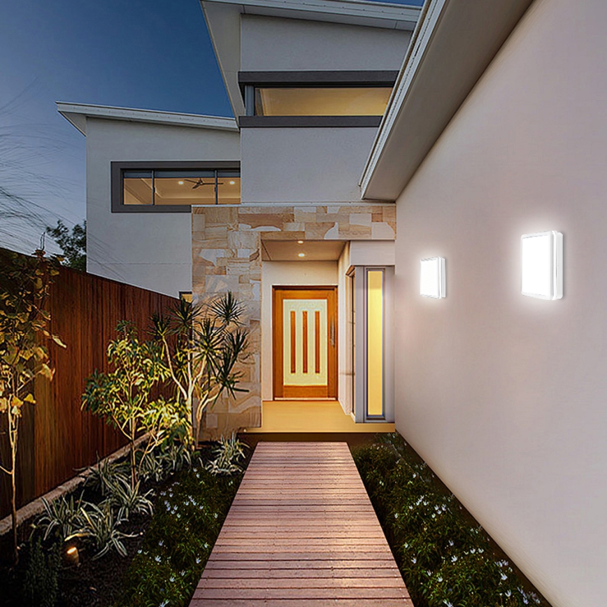 Brilagi - LED външно осветително тяло със сензор BENE LED/24W/230V 26x26 cm бяло IP54