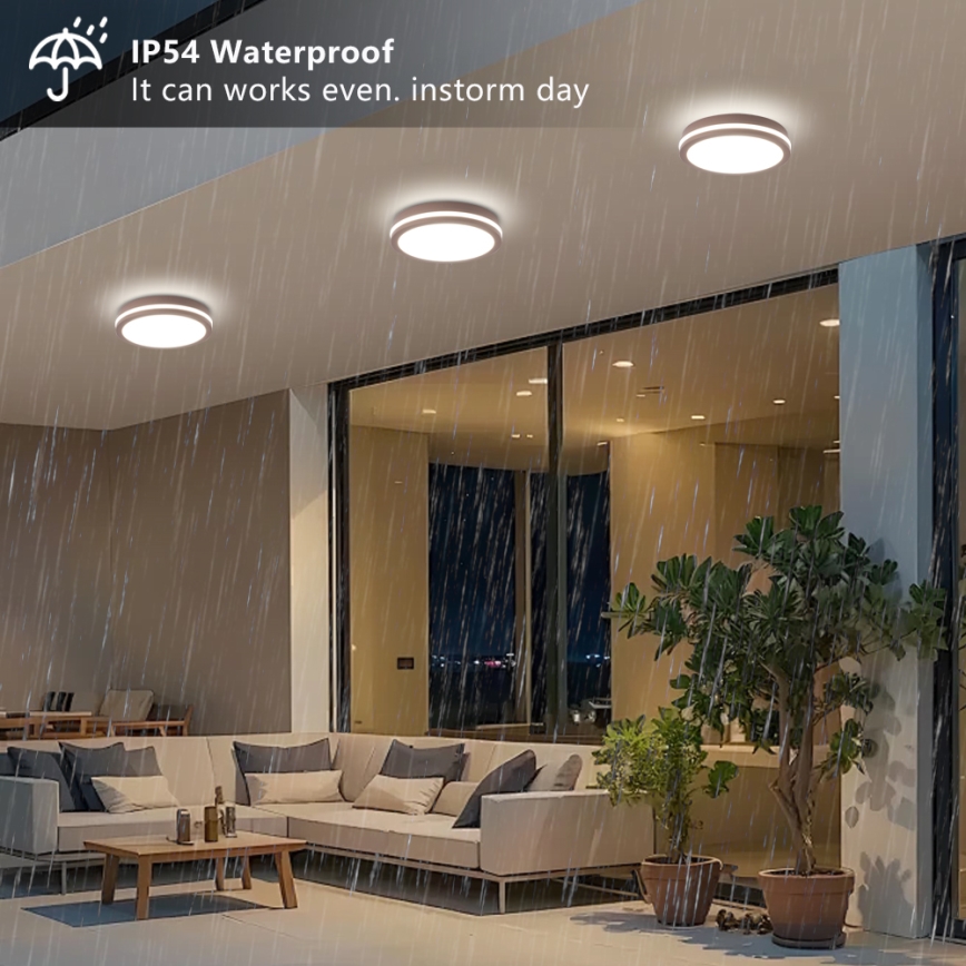 Brilagi - LED външно осветително тяло със сензор BENE LED/24W/230V диам. 26 cm кафяво IP54