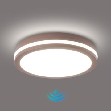 Brilagi - LED външно осветително тяло със сензор BENE LED/24W/230V Ø 26 см кафяво IP54