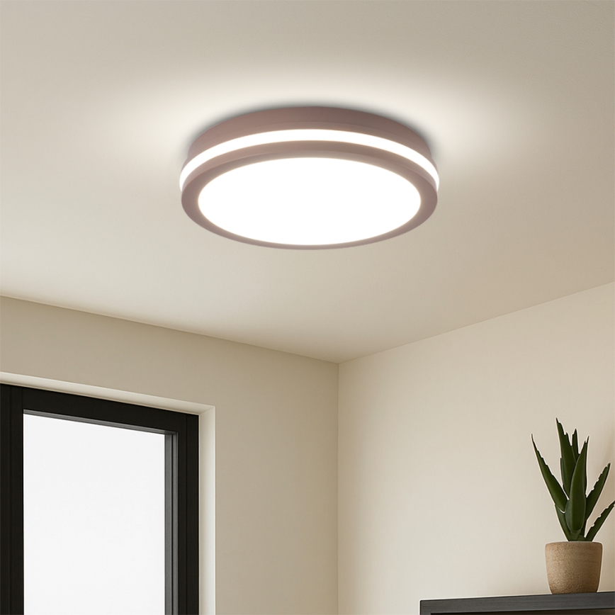 Brilagi - LED външно осветително тяло със сензор BENE LED/24W/230V Ø 26 см кафяво IP54