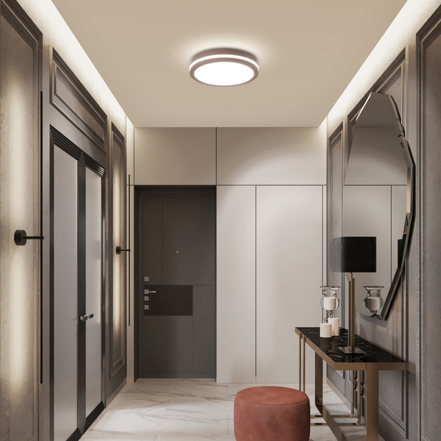 Brilagi - LED външно осветително тяло със сензор BENE LED/24W/230V Ø 26 см кафяво IP54