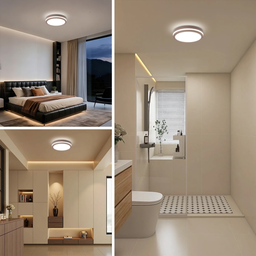 Brilagi - LED външно осветително тяло със сензор BENE LED/24W/230V Ø 26 см кафяво IP54
