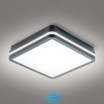 Brilagi - LED външно осветително тяло със сензор за движение BENE LED/24W/230V 26x26 см антрацит IP54