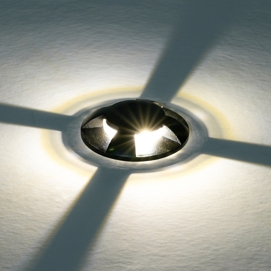 Brilagi - LED външно осветително тяло за настилка GROUNDRAY LED/1W/230V черно IP67