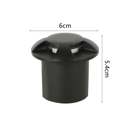 Brilagi - LED външно осветително тяло за настилка GROUNDRAY LED/1W/230V черно IP67