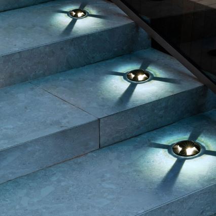 Brilagi - LED външно осветително тяло за настилка GROUNDRAY LED/1W/230V черно IP67