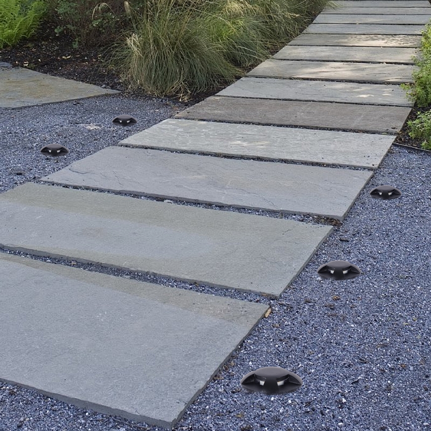 Brilagi - LED външно осветително тяло за настилка GROUNDRAY LED/1W/230V черно IP67