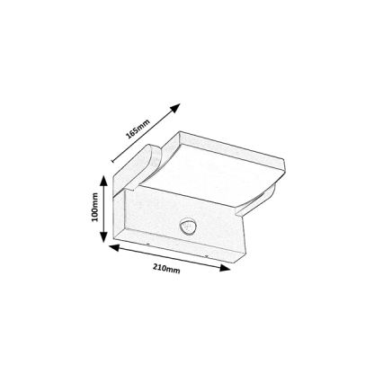 Brilagi - LED външно стенен осветител с сензор ANKLE LED/18W/230V 3000K IP65 антрацит