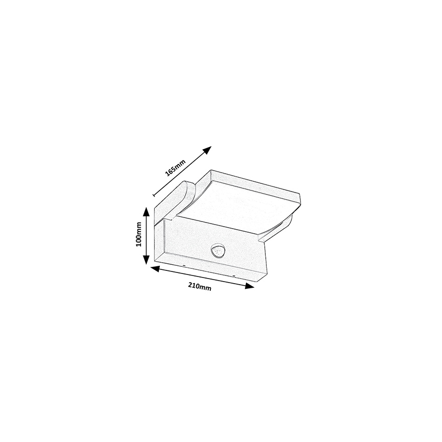 Brilagi - LED външно стенен осветител с сензор ANKLE LED/18W/230V 3000K IP65 антрацит