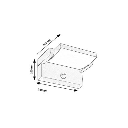 Brilagi - LED външно стенен осветител с сензор ANKLE LED/18W/230V 4000K IP65 антрацит