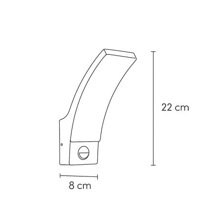 Brilagi - LED външно стенна лампа със сензор ARCELO LED/9W/230V IP44