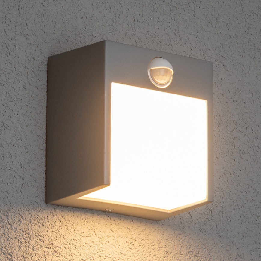 Brilagi - LED външно стенен осветител с сензор TERNI LED/12W/230V сив IP44