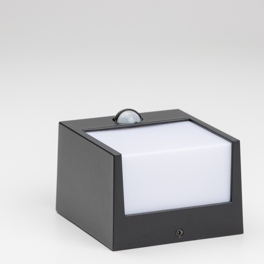 Brilagi - LED външно стенна лампа с сензор TERNI LED/12W/230V черна IP44