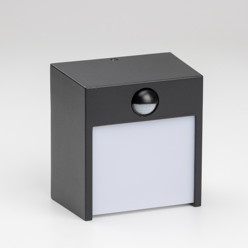 Brilagi - LED външно стенна лампа с сензор TERNI LED/12W/230V черна IP44