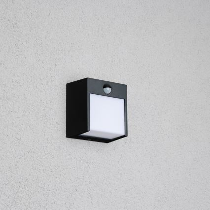 Brilagi - LED външно стенна лампа с сензор TERNI LED/12W/230V черна IP44