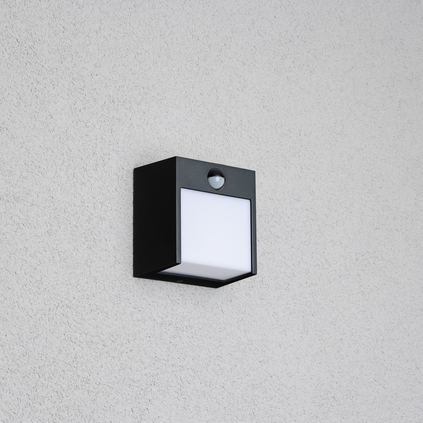 Brilagi - LED външно стенна лампа с сензор TERNI LED/12W/230V черна IP44