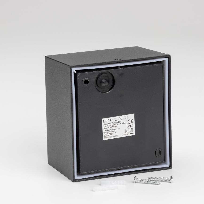 Brilagi - LED външно стенна лампа с сензор TERNI LED/12W/230V черна IP44