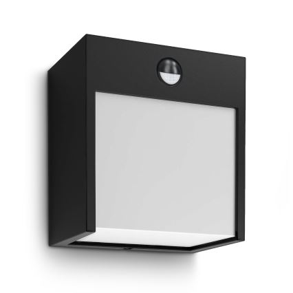 Brilagi - LED външно стенна лампа с сензор TERNI LED/12W/230V черна IP44