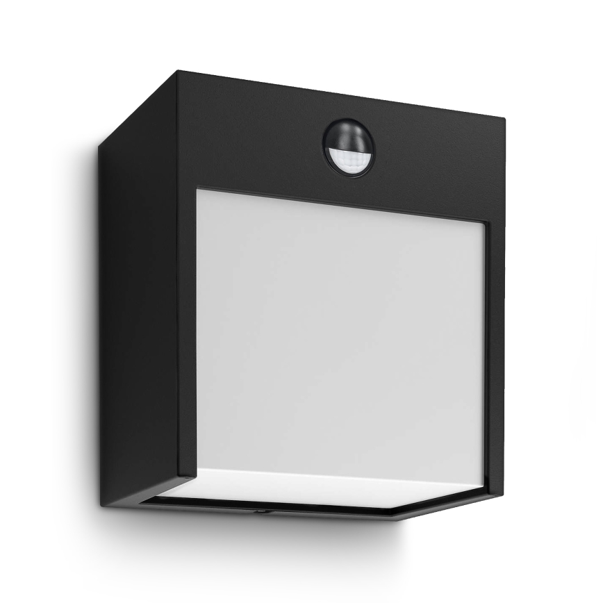 Brilagi - LED външно стенна лампа с сензор TERNI LED/12W/230V черна IP44